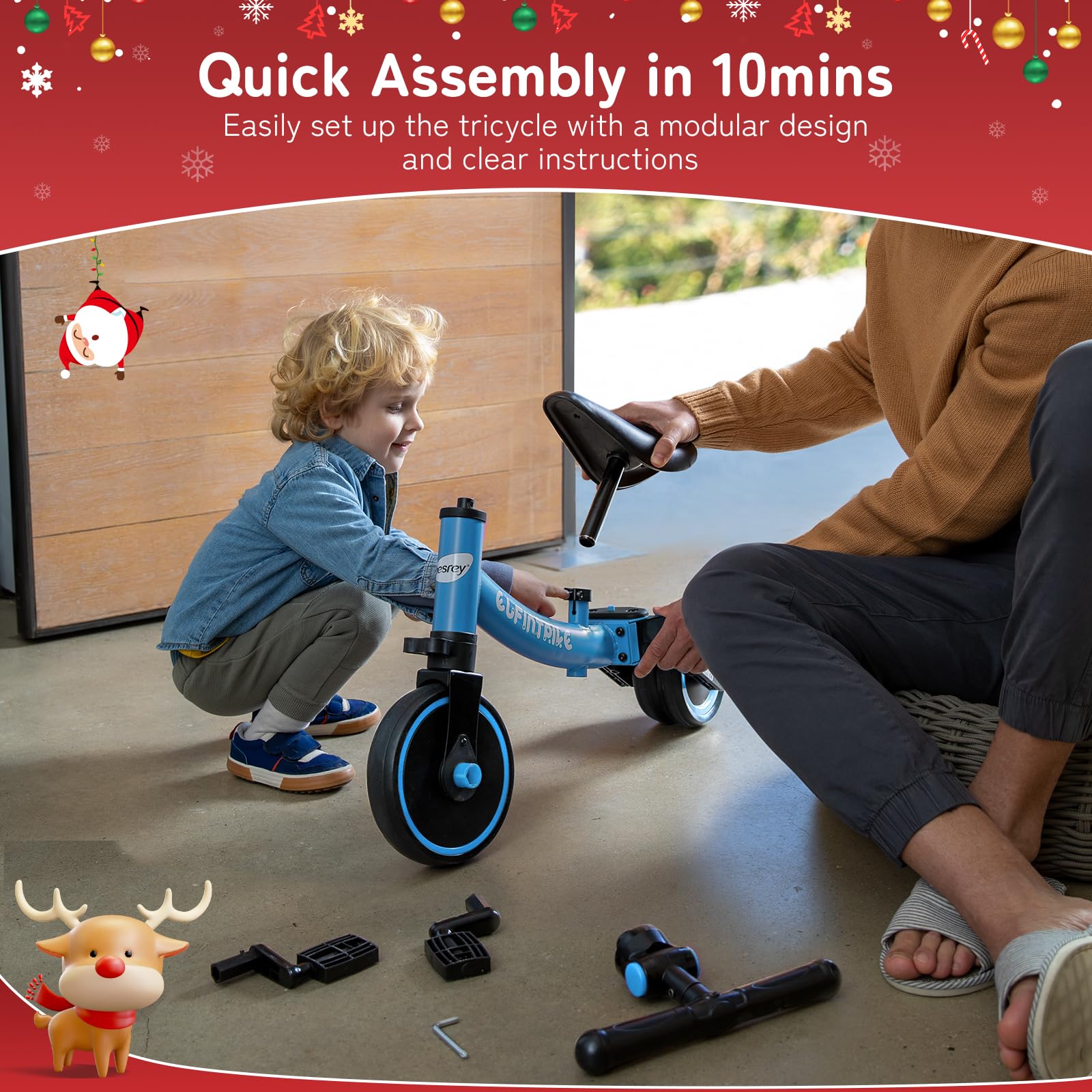 Besrey 5-in-1 removable pedals enable quick mode changes for parents.