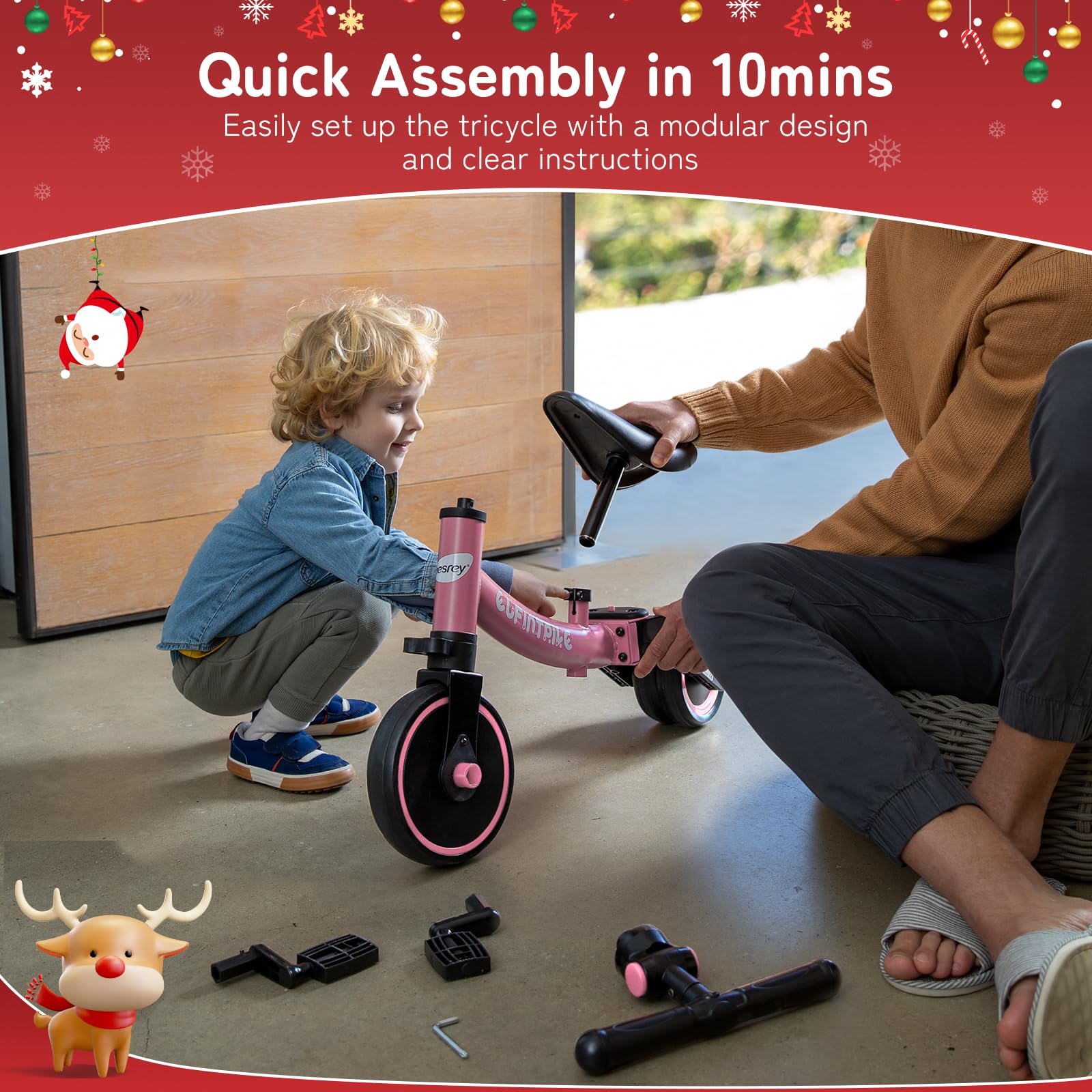 Besrey 5-in-1 sturdy carbon steel frame supports durable use