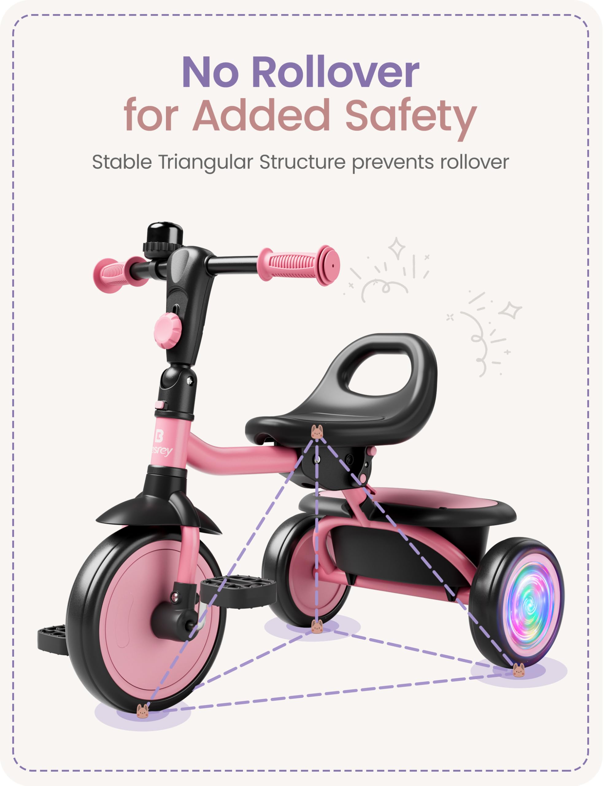 Besrey adjustable seat and backrest grow with your child