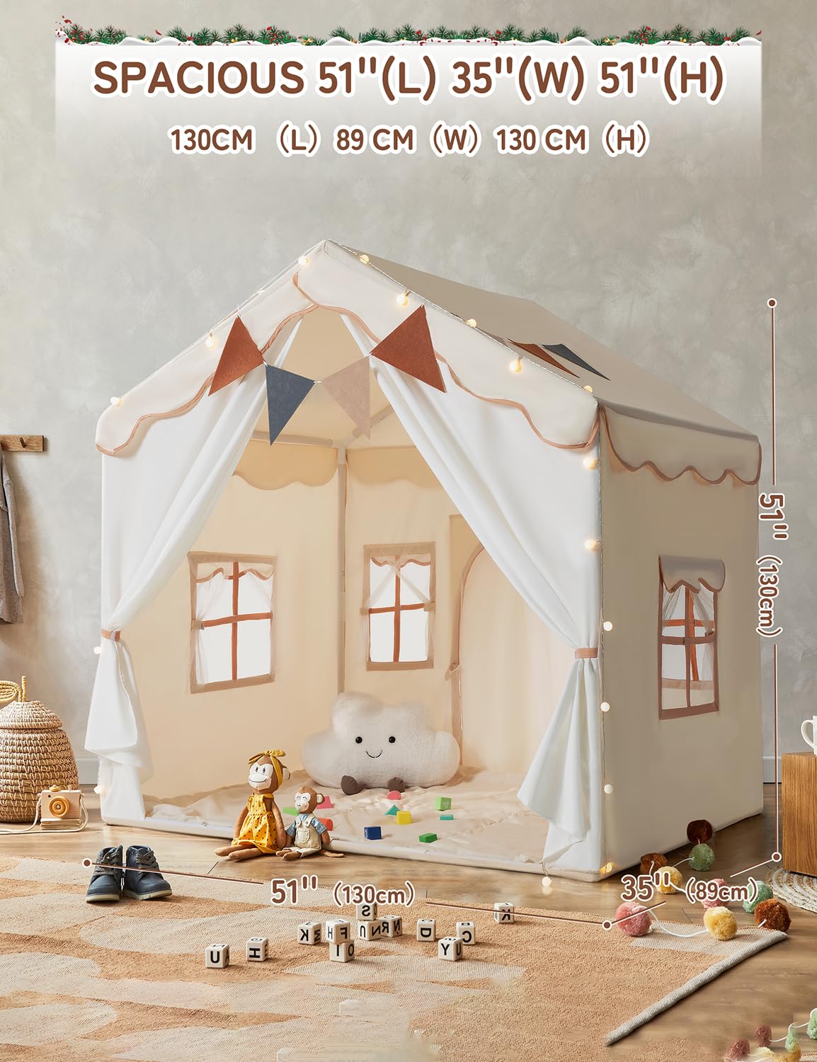Besrey tent curtains and four windows promote airflow while keeping an eye on kids.
