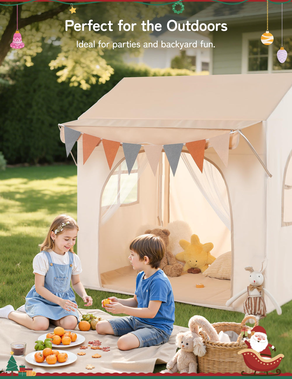 Besrey tent fabric is machine-washable for quick cleanup.