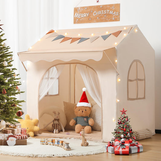 Besrey kids play tent with eave offers a cozy sheltered space indoors.
