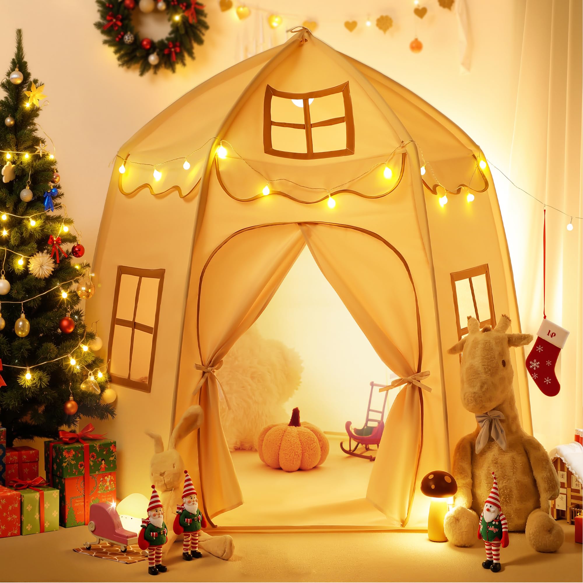 besrey Kids Play Tent hexagonal structure creating spacious play area for 3–4 children