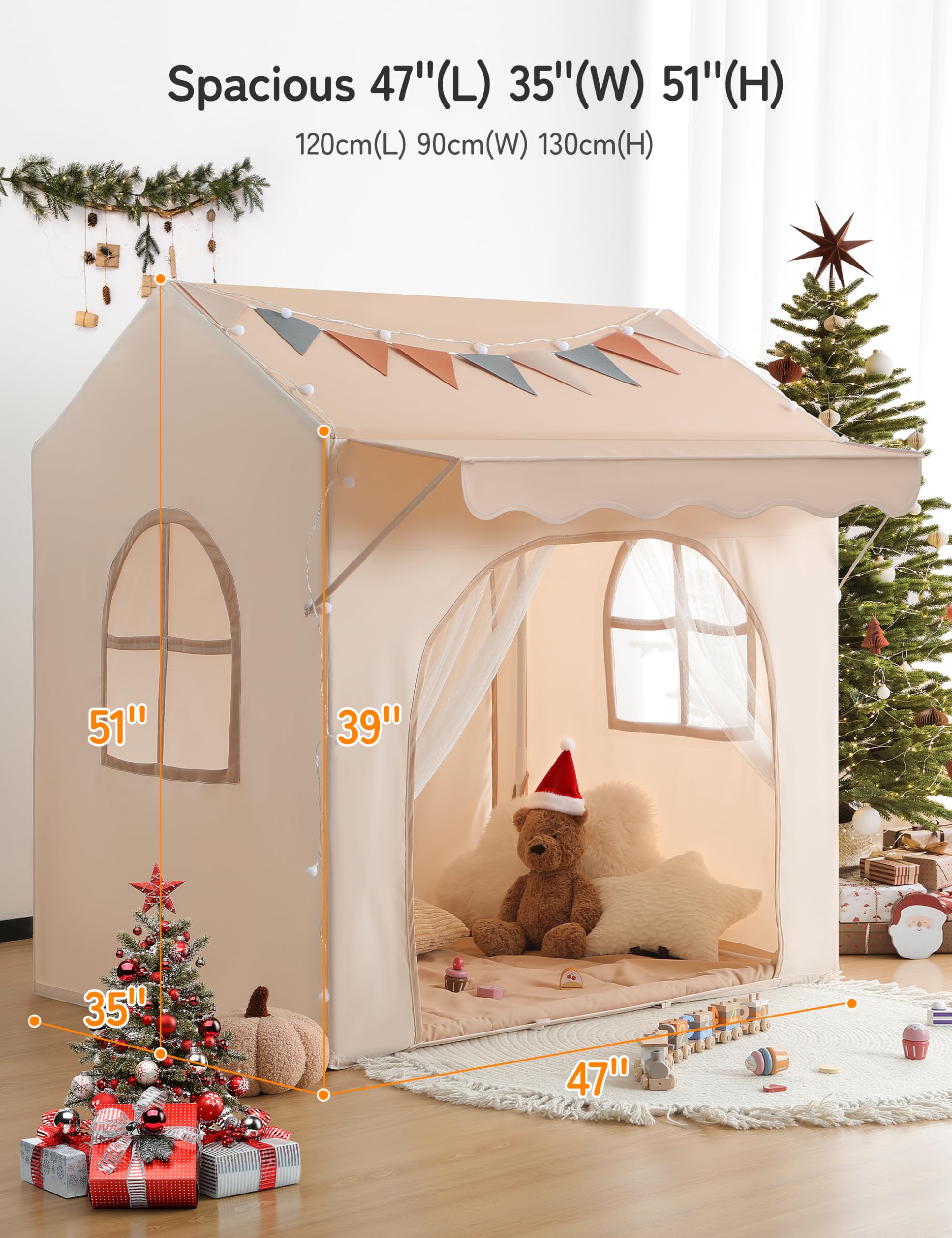 Besrey tent easy-roll curtains enable supervision while allowing airflow.