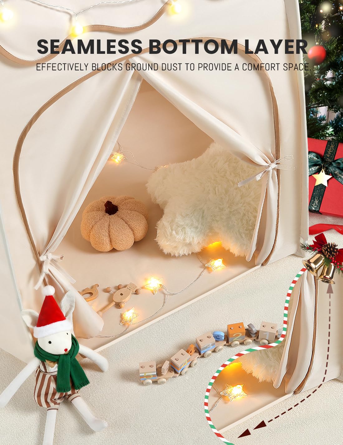 besrey Kids Play Tent star lights adding magical ambience for nighttime play