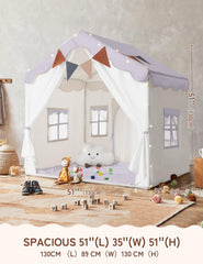 Besrey tent features 4 windows and lace curtains for airflow and visibility