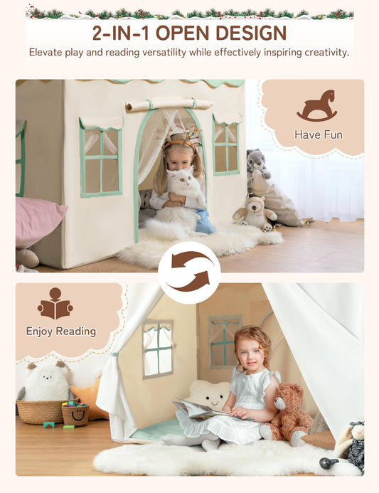 Besrey kids tent back doors offer flexible entry for group play.