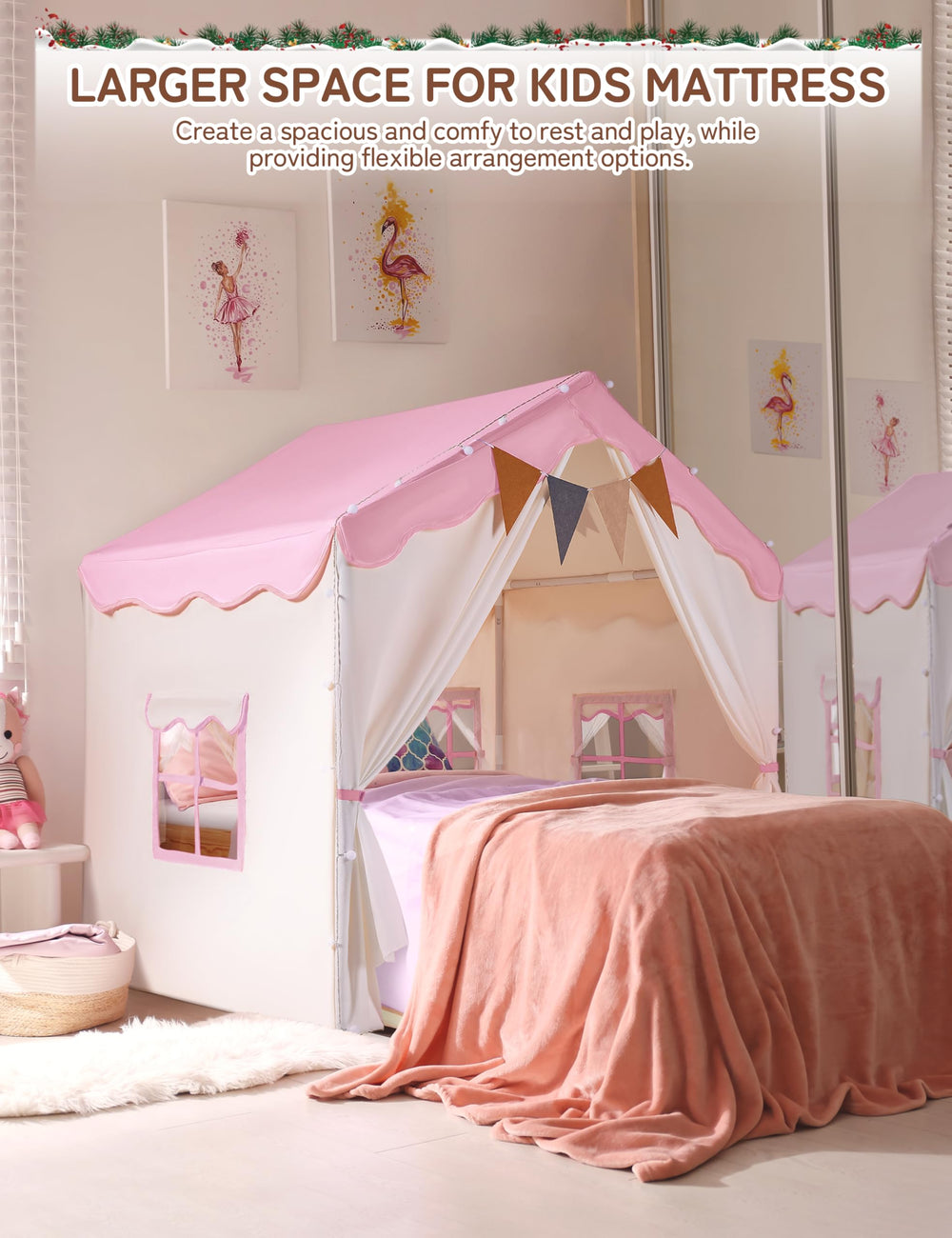 Besrey tent suitable for indoor and outdoor use in home, park, or classroom.