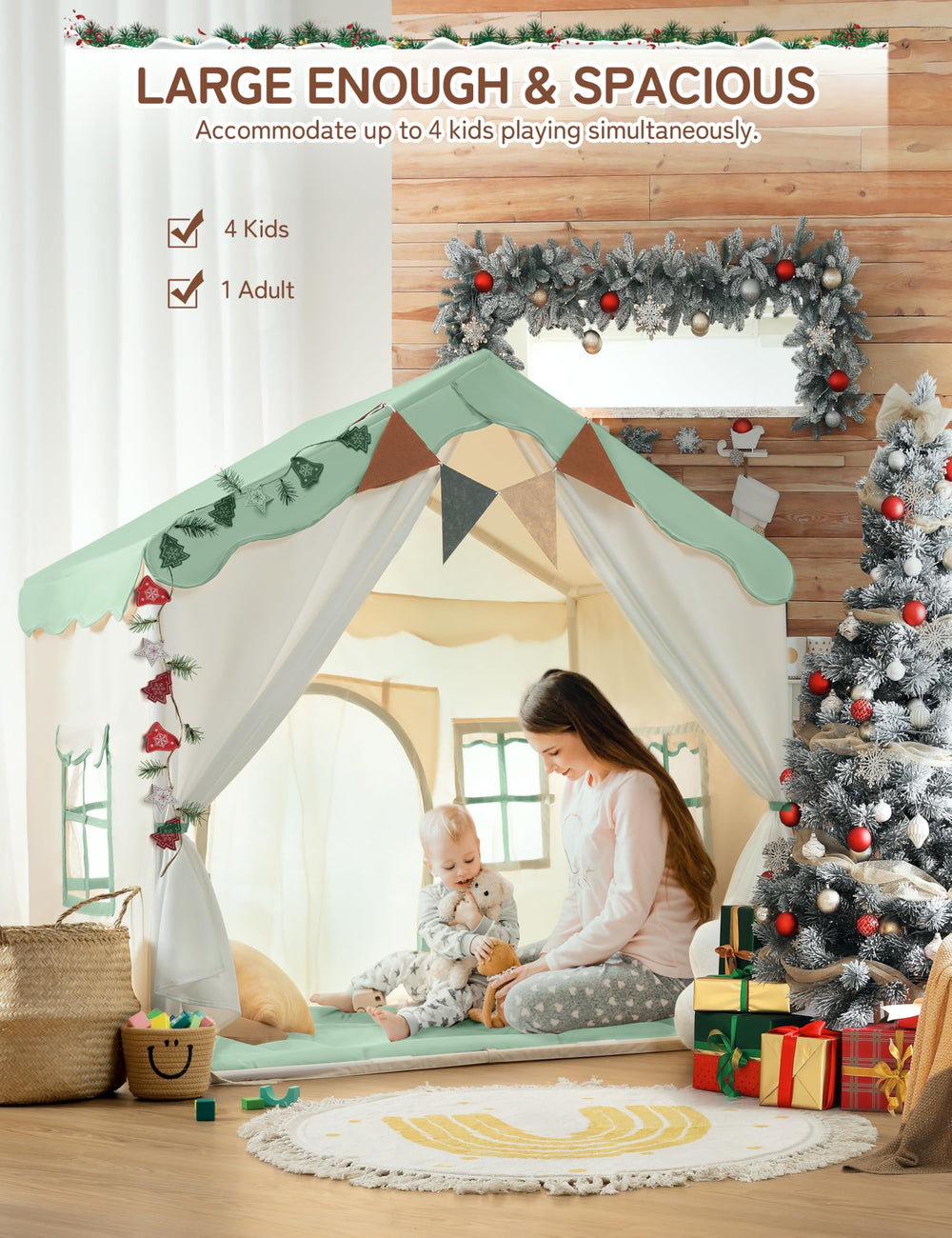 Besrey kids tent padded mat offers a soft, comfy base.