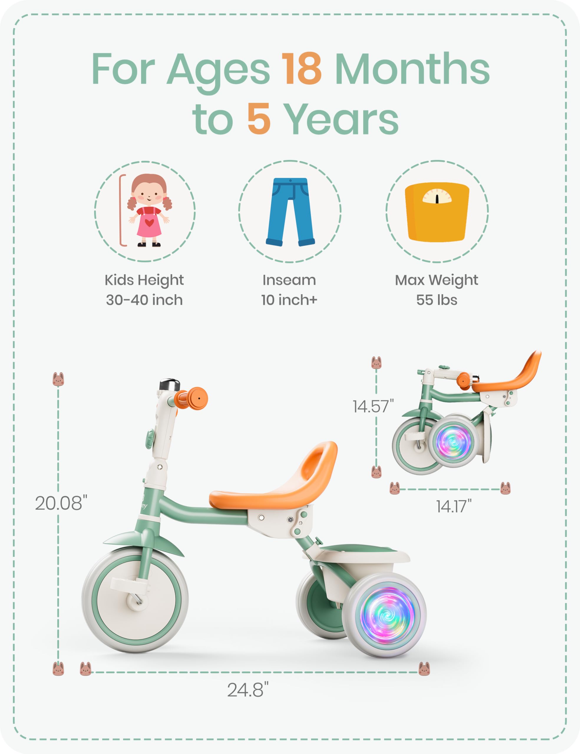 besrey Kids Tricycle bell adds cheerful notification for sharing