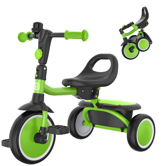 Besrey Kids Tricycle folded design for easy storage and portability.