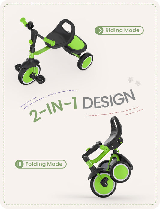 Besrey Kids Tricycle in park demonstrates beginner-friendly outdoor fun.