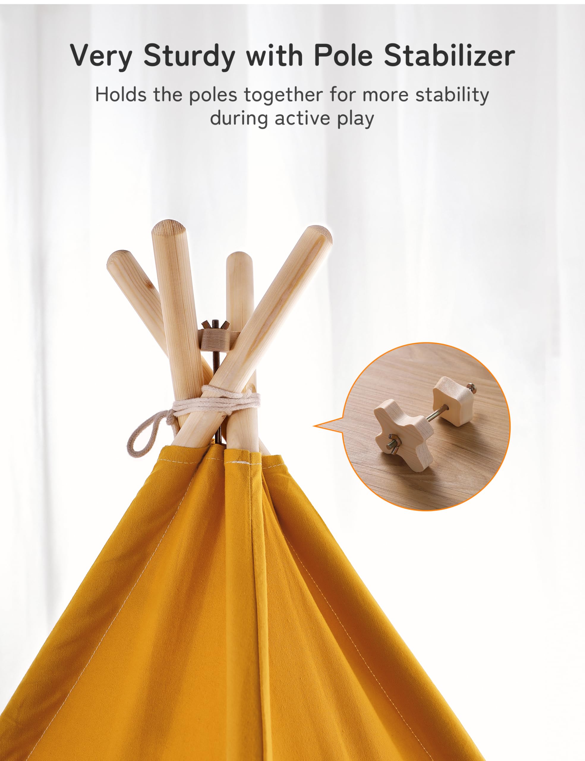 Besrey Pine wood poles provide a sturdy setup for safe, imaginative play.