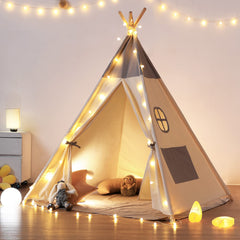 Besrey teepee tent with light and mat for cozy play spaces