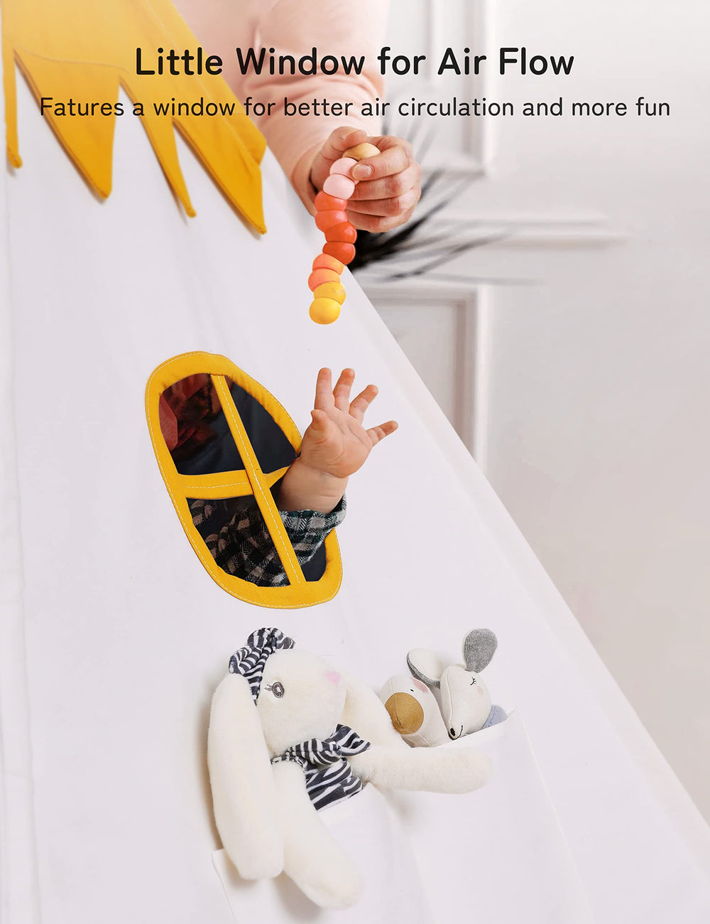 Besrey Cotton play mat cushions kids during reading and storytelling moments.