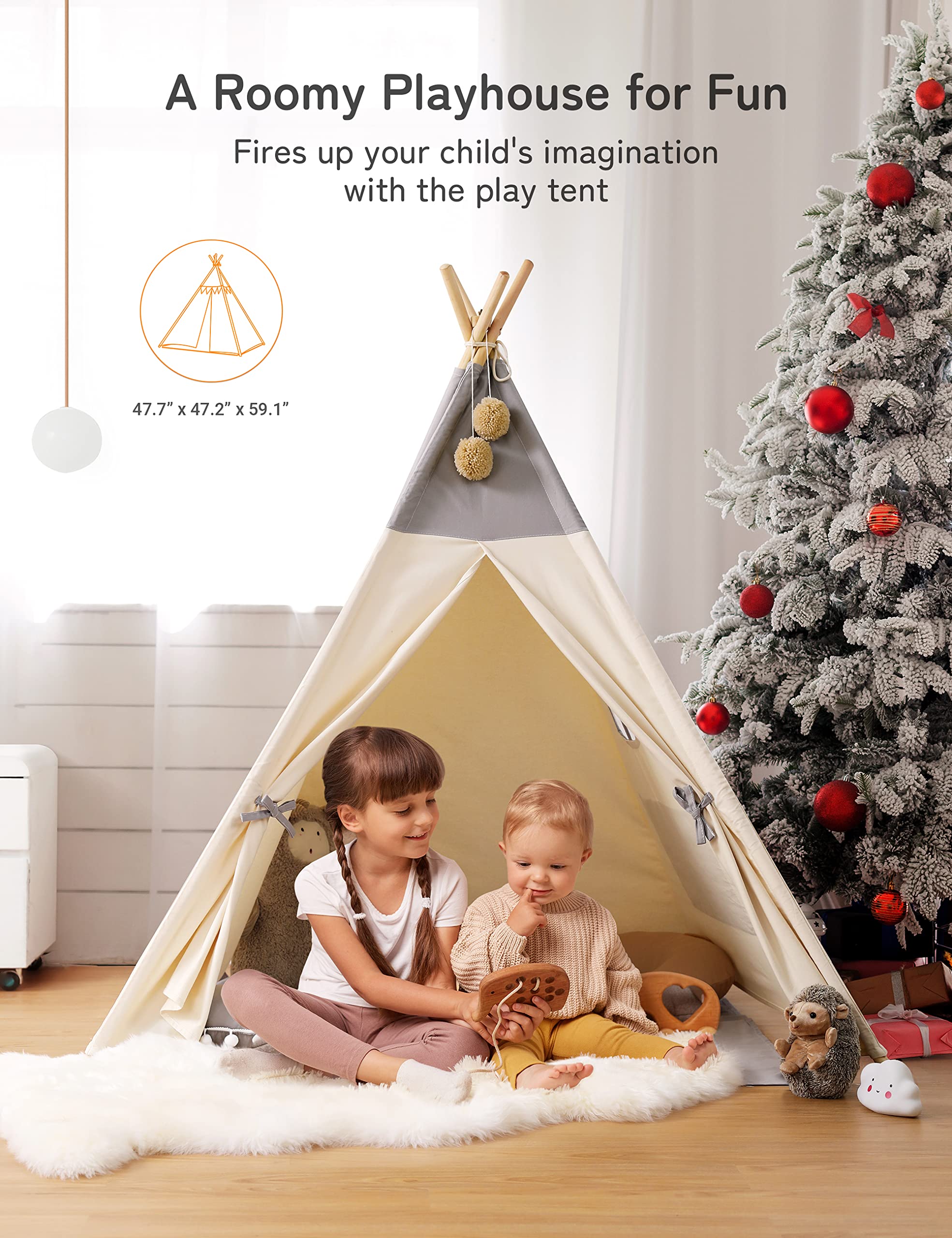 Besrey tepee window promotes air circulation for a comfy interior
