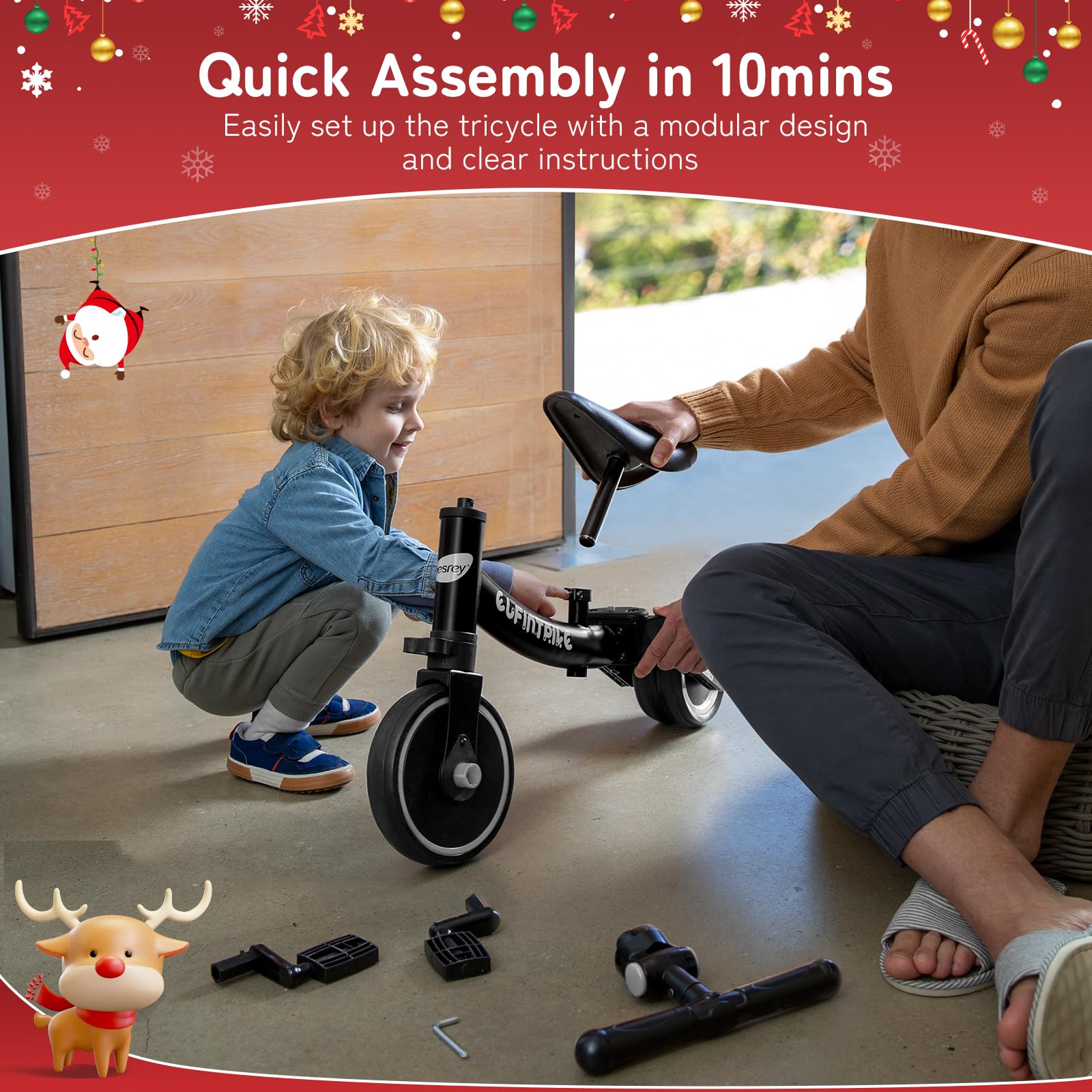 Besrey toddler bike wide-stable wheels improve balance on indoor and outdoor surfaces.