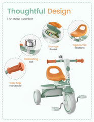 Besrey toddler tricycle backrest focuses on comfortable seating for longer rides.
