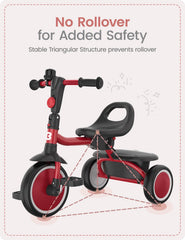 Besrey toddler tricycle folding mode demonstrates portability for families on the go.
