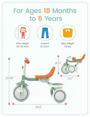 Besrey toddler tricycle bell and handlebar invite interactive play and signaling.