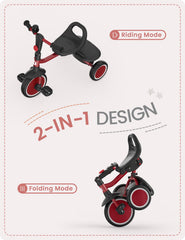 Besrey toddler tricycle side view showing sturdy frame for stability.