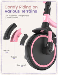 Besrey toddler tricycle EVA wheels for smooth indoor and outdoor rides