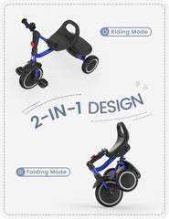Besrey toddler tricycle folding design for easy storage and transport.