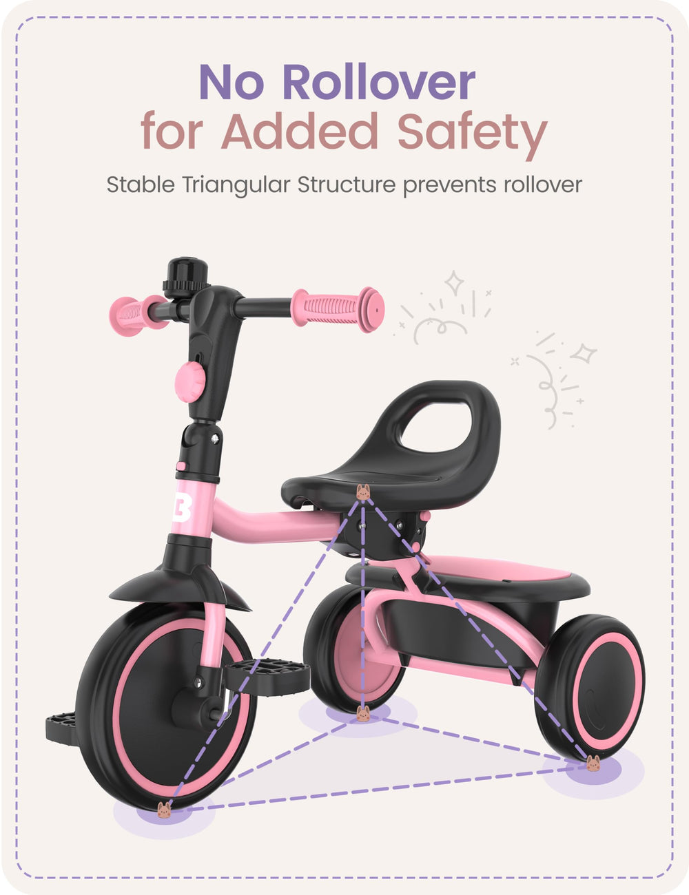 Besrey toddler tricycle folding design for storage