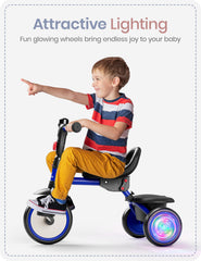 Besrey toddler tricycle folding design simplifies storage and travel.