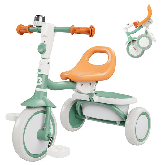 Besrey toddler tricycle front view shows sturdy frame for confident beginners.