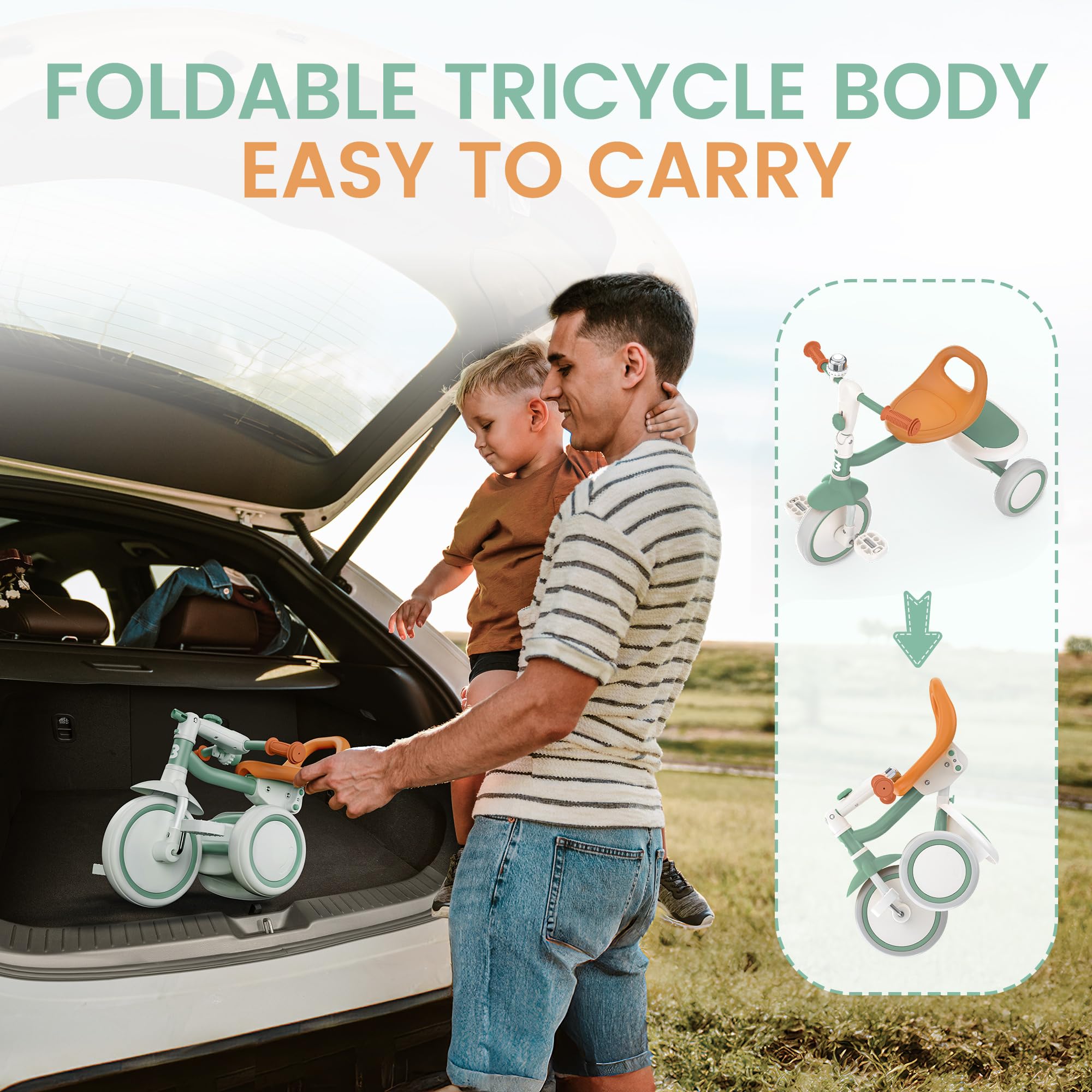 Besrey toddler tricycle robust frame supports secure rides for curious kids.