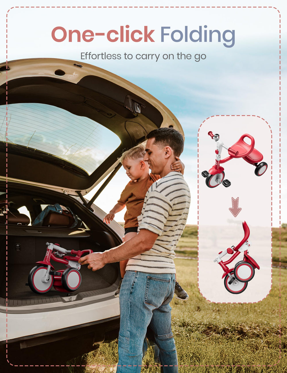 Besrey toddler tricycle safety-tested construction adds peace of mind for parents.