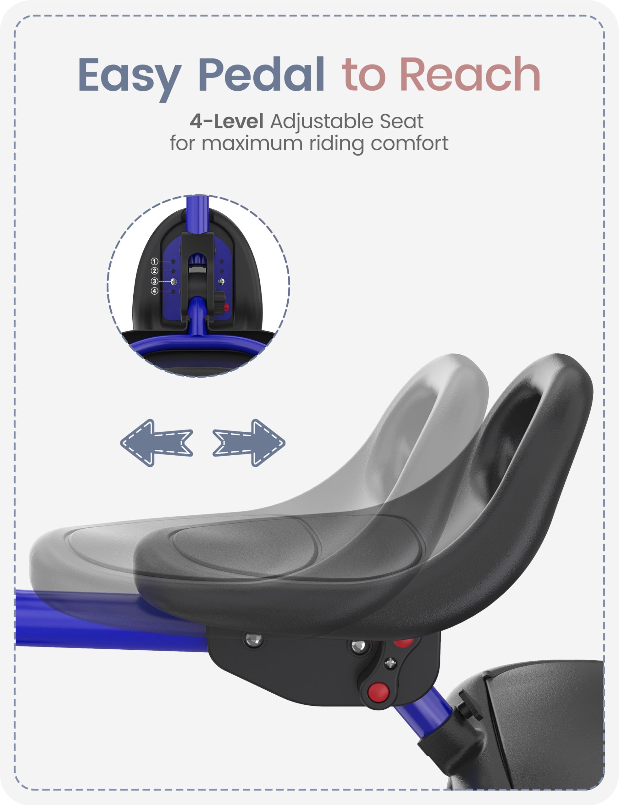 Besrey safety-tested tricycle uses child-safe materials for peace of mind.