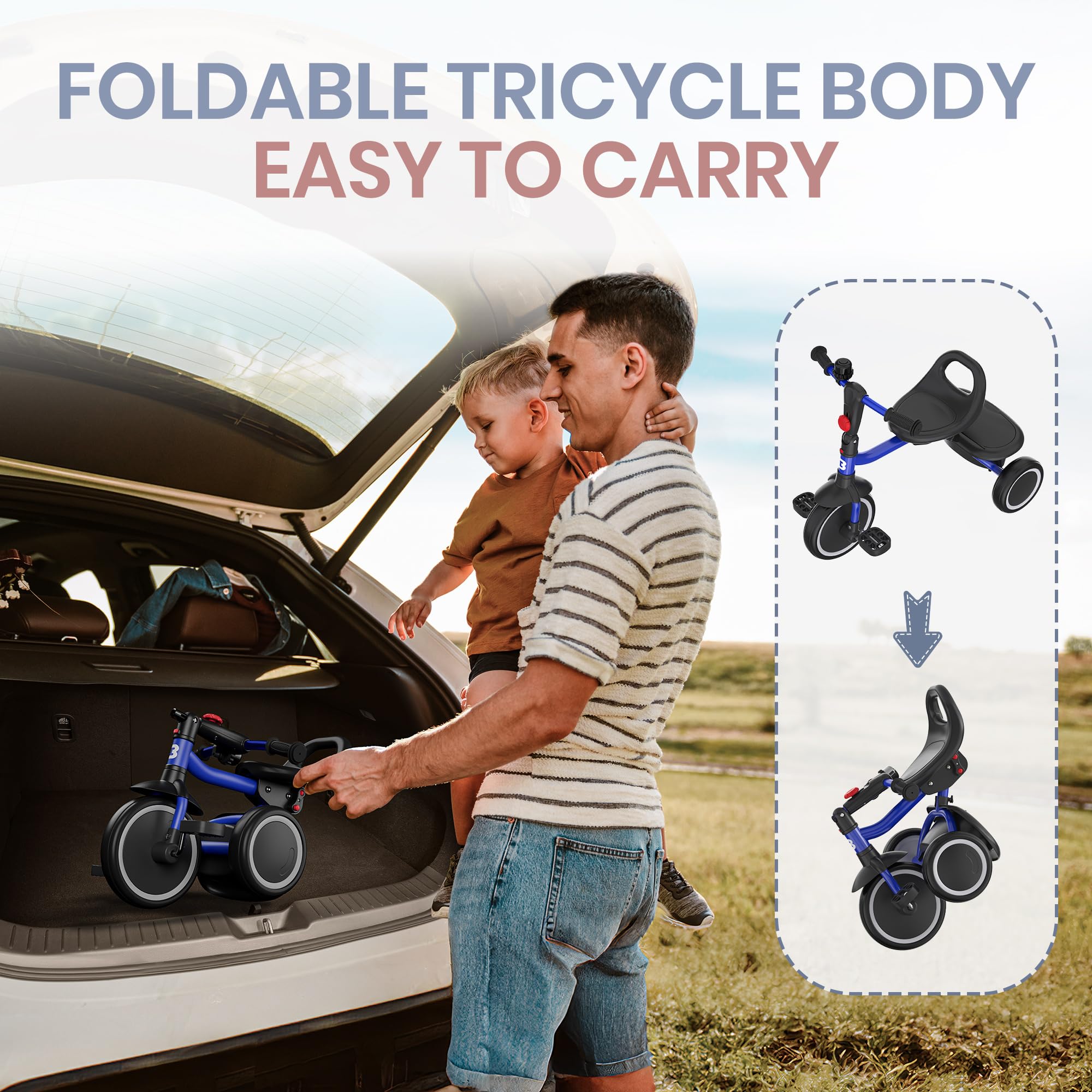 Besrey two-in-one design smoothly transitions between riding and folding.