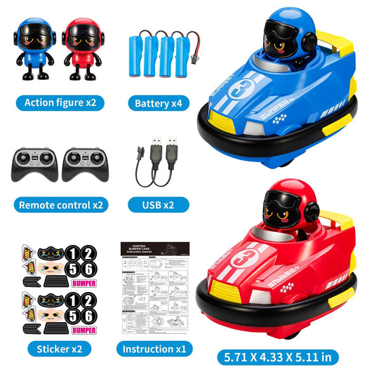 Bessome bumper cars dual-pack remote controls promote two-player setup