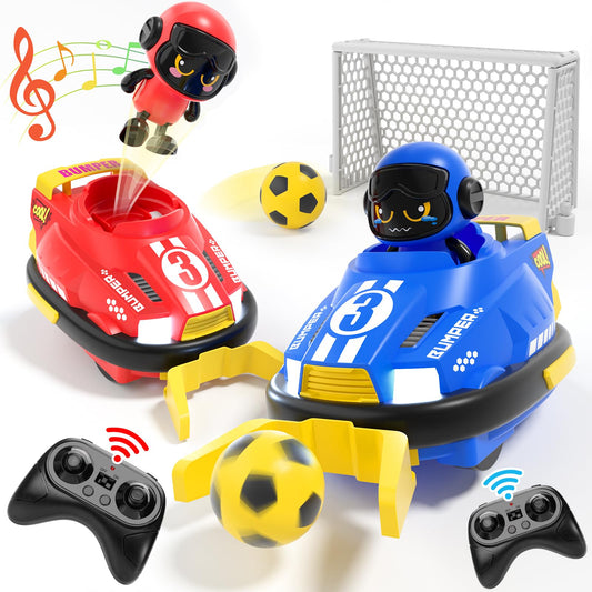 bessome Cute Cartoon RC bumper car set for two players, ideal for cooperative play.