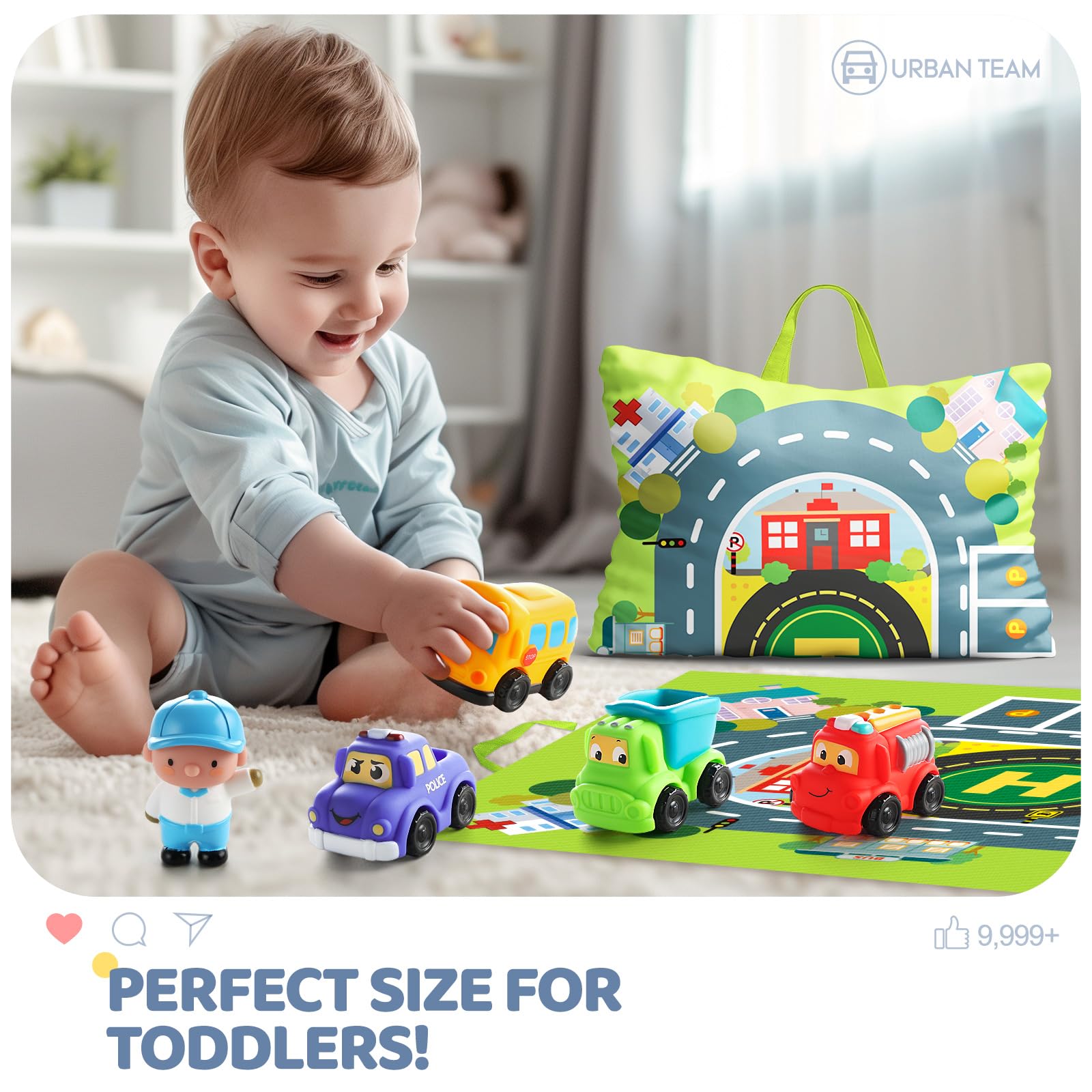 Bessome educational car set supports rolling and coordination