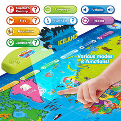 BEST LEARNING i-Poster capital facts reveal quick country highlights