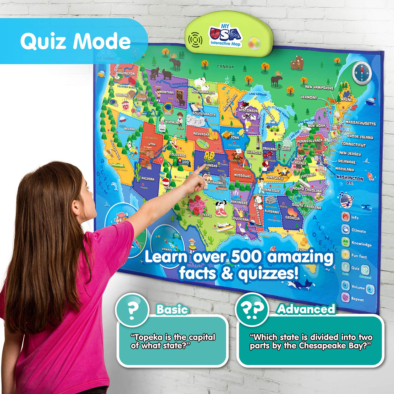 Best Learning i-Poster floor mat use for hands-on geography practice.