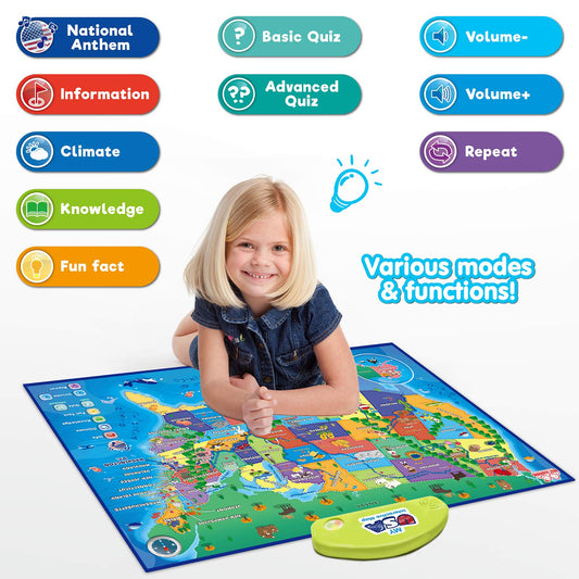 Best Learning i-Poster shows state names and capitals with over 500 spoken facts.