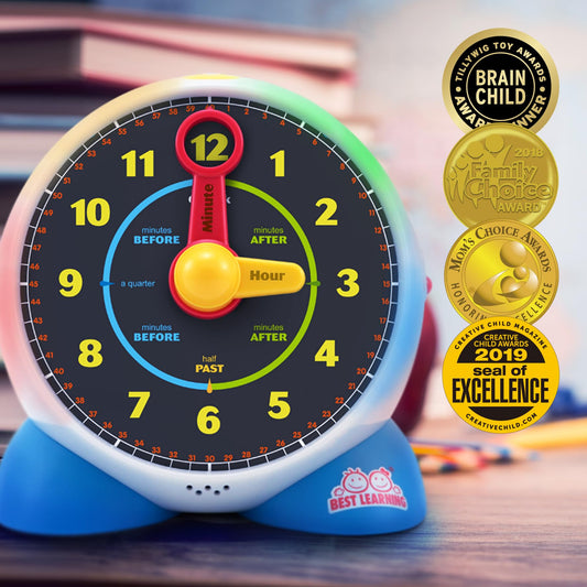 BEST LEARNING Learning Clock close-up of movable hands supports hands-on time practice