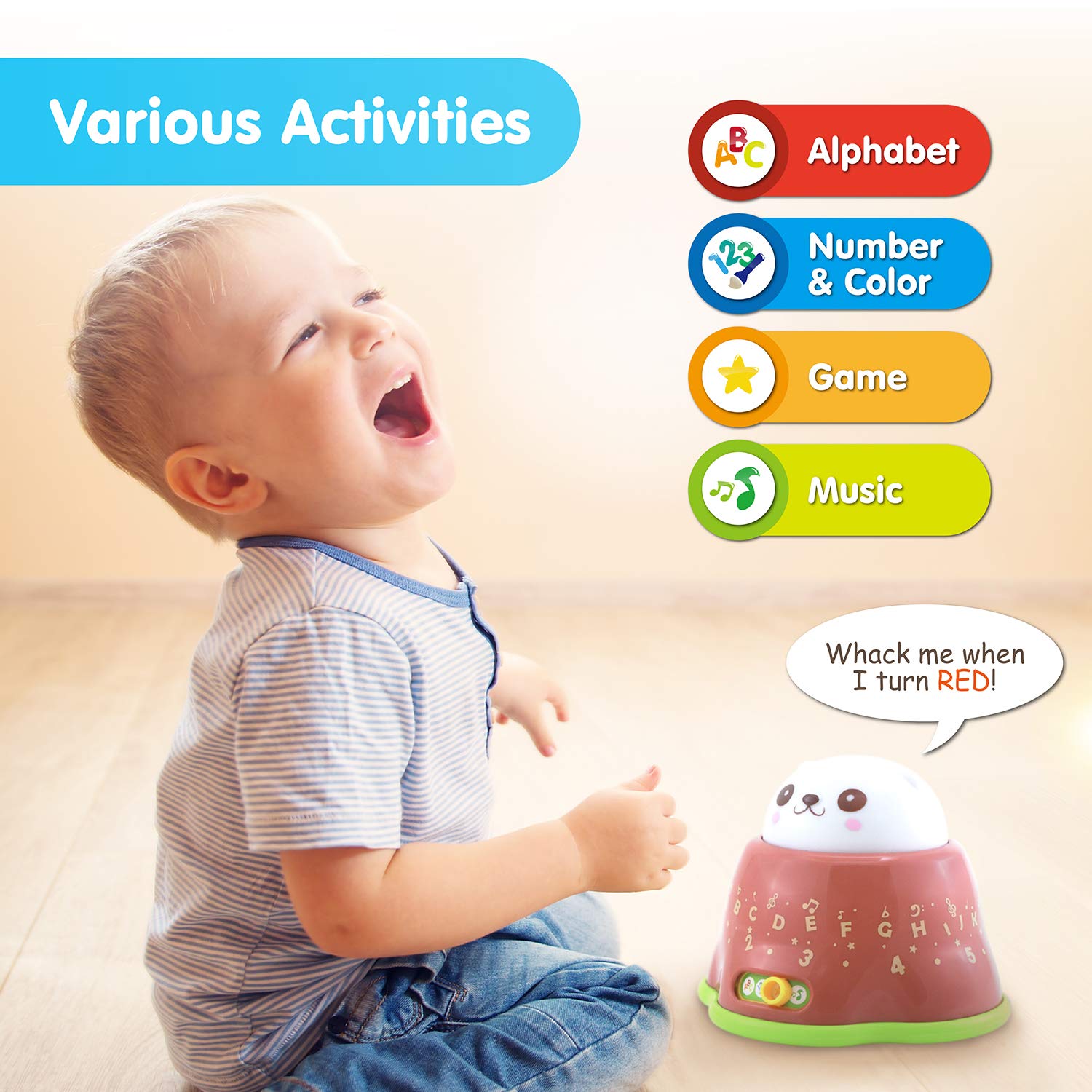 Best Learning Whack and Learn Mole in action with a child tapping the toy