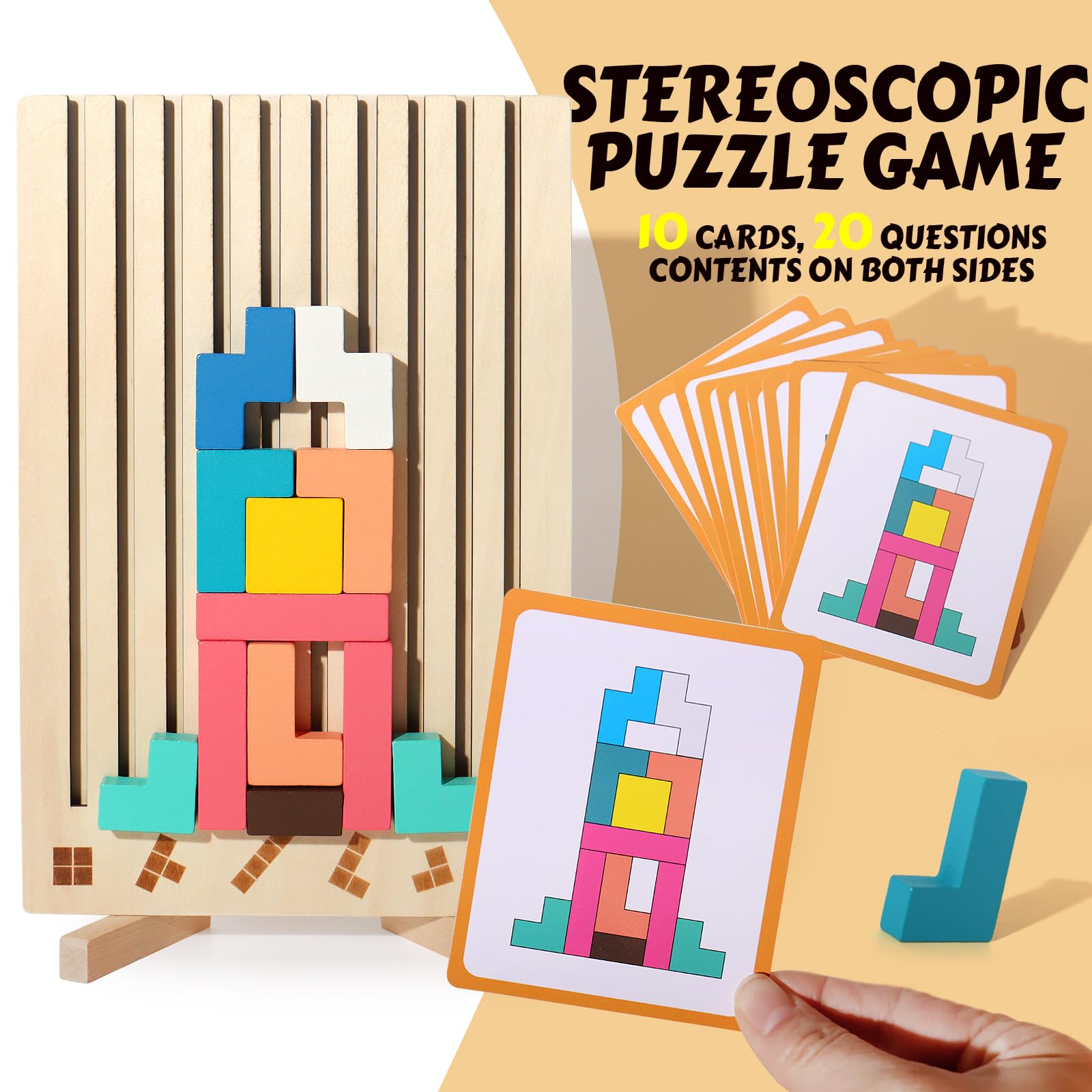 BESTAMTOY colorful geometric blocks spark color and shape recognition.