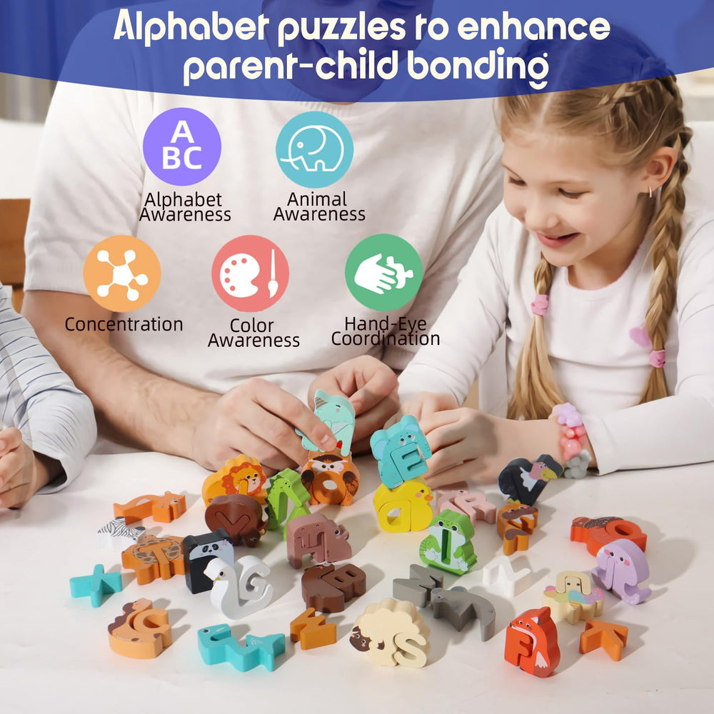 BESTAMTOY letters A-Z blocks support early literacy and fine motor skills.