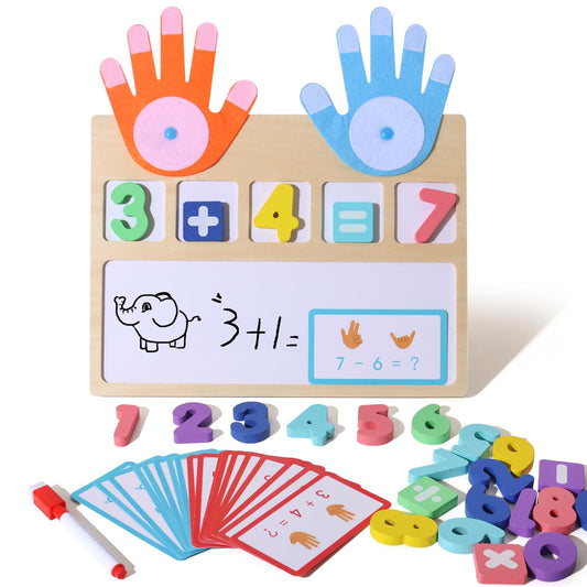 BESTAMTOY Montessori Math Board front panel with finger-counting grooves for early math