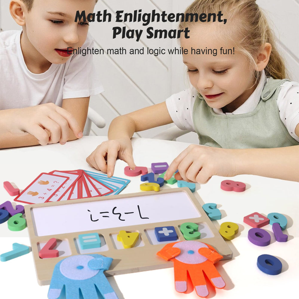 BESTAMTOY Montessori Math Board rear area with 25 colorful number blocks for sequencing