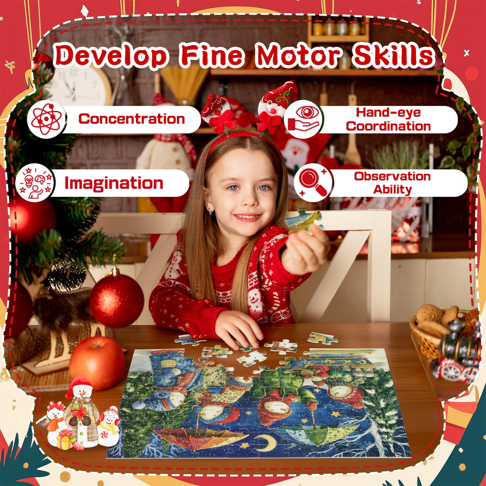 Bestbase 4-pack Christmas puzzles box – four themes inspire family puzzle time