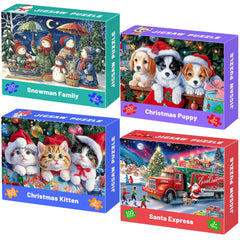 Bestbase Christmas Kitten 100pc puzzle – vibrant design sparks holiday learning