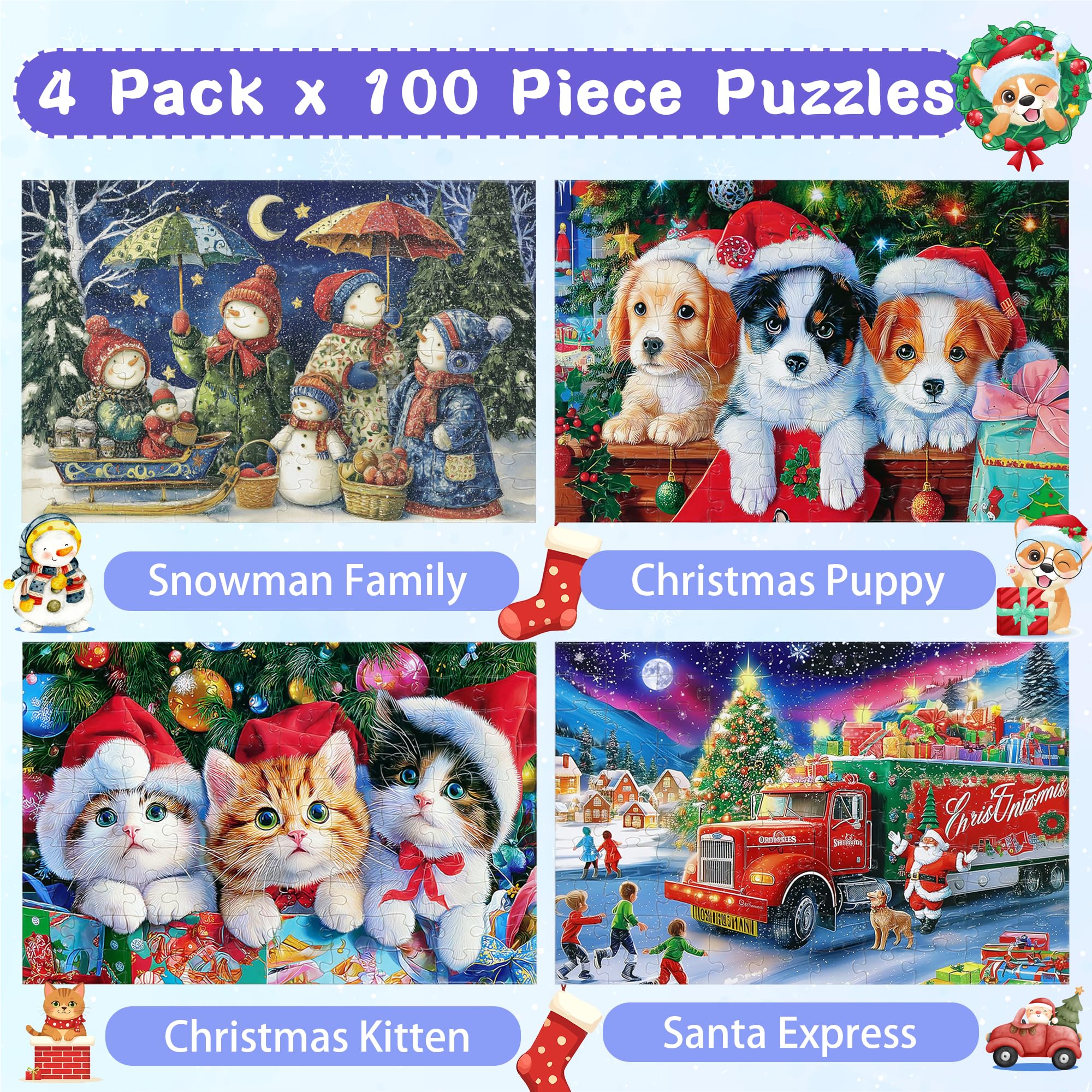 Bestbase Snowman Family 100pc puzzle – bright pieces boost concentration and memory
