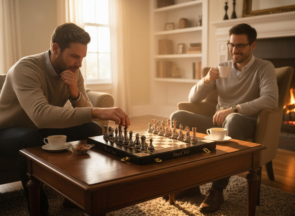 BESTCHIC retro-style set blends wooden board with metal elegance.
